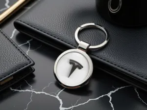 Tesla Porte-clés Luxe Acier Inox Premium
